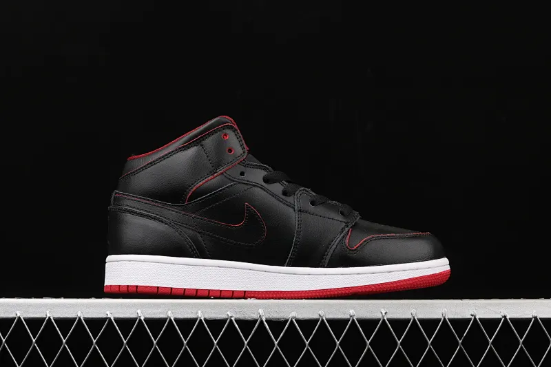 All categories Air Jordan Jordan series basketball shoes Air Jordan 1 Mid Air Jordan 1 Mid AJ1 Joe 1 black red China basketball shoes 554725-028